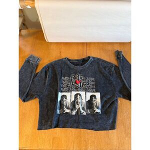 Chemistry Tupac 2Pac Poetic Justice waffle knit long sleeve crop t shirt size XL